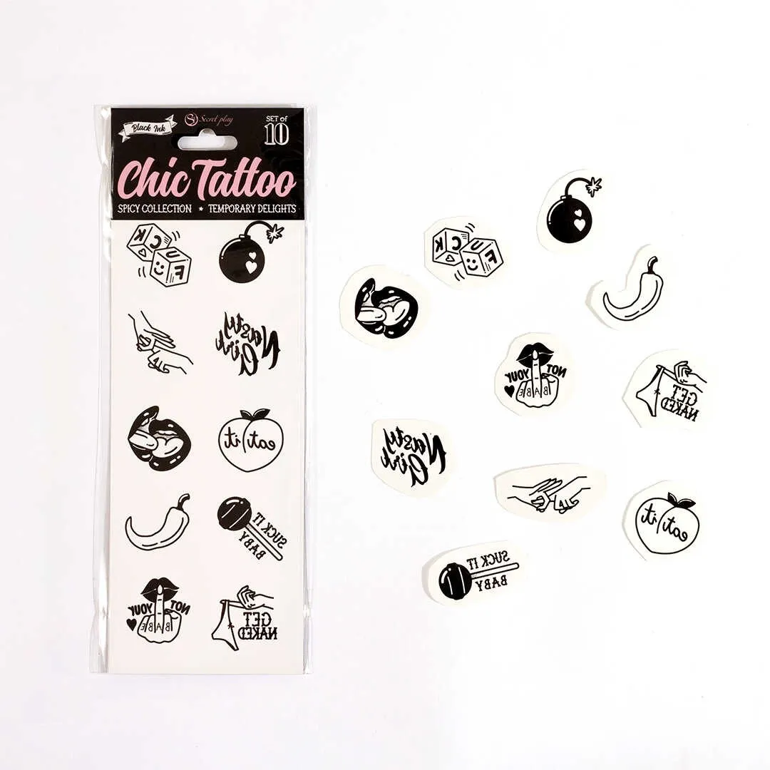 Tatuaggi Temporanei Sexy Piccante Collection Affascina L'eleganza Tatua Scopri Sensualità Tatua Piccante Collection Un'opera