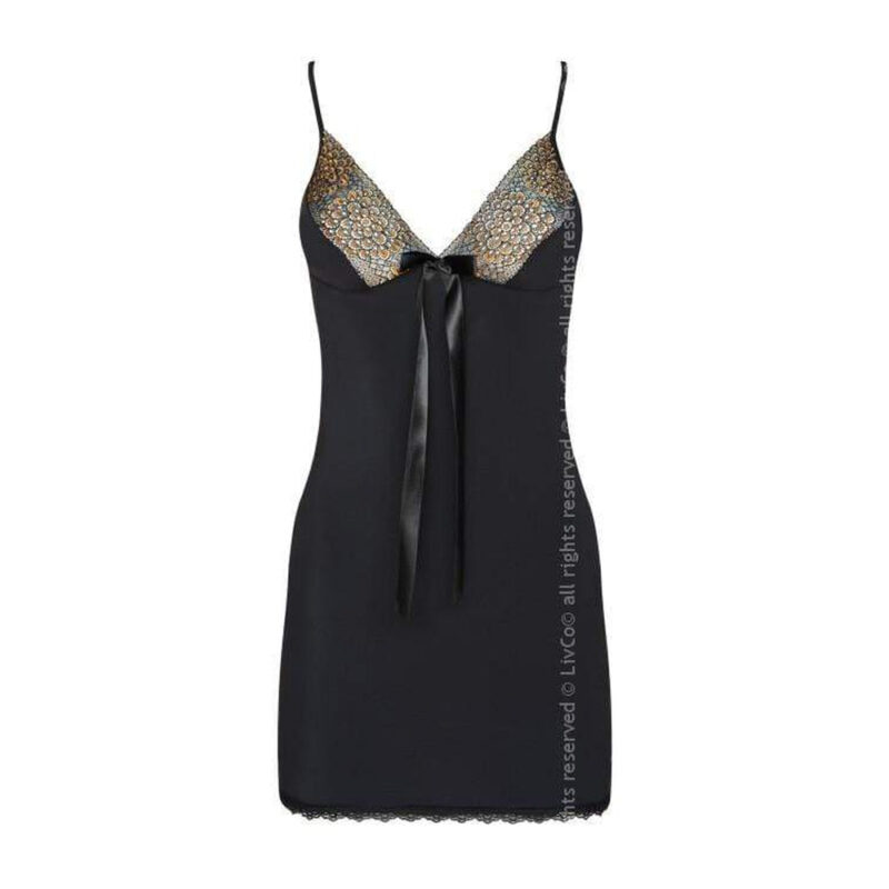 Camicia Da Notte In Raso Nero - immagine 5