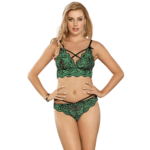 Set Di Lingerie Nera E Verde