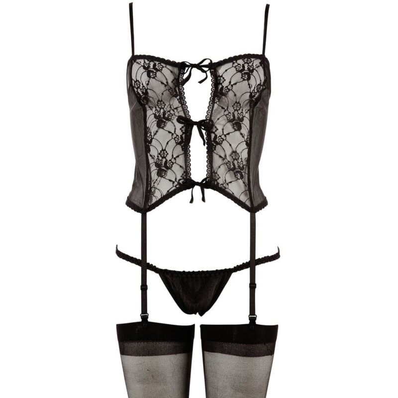 Reggicalze Nero Con Mutandine E Calze A Rete - R206695 - immagine 3