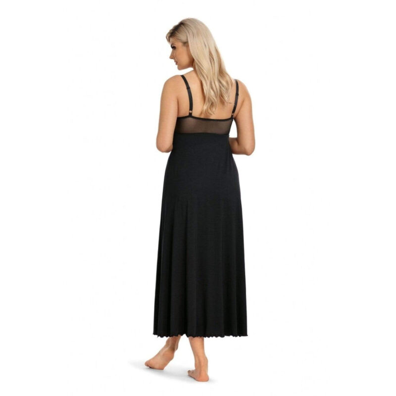 Babydoll Lungo Nero In Viscosa - immagine 3
