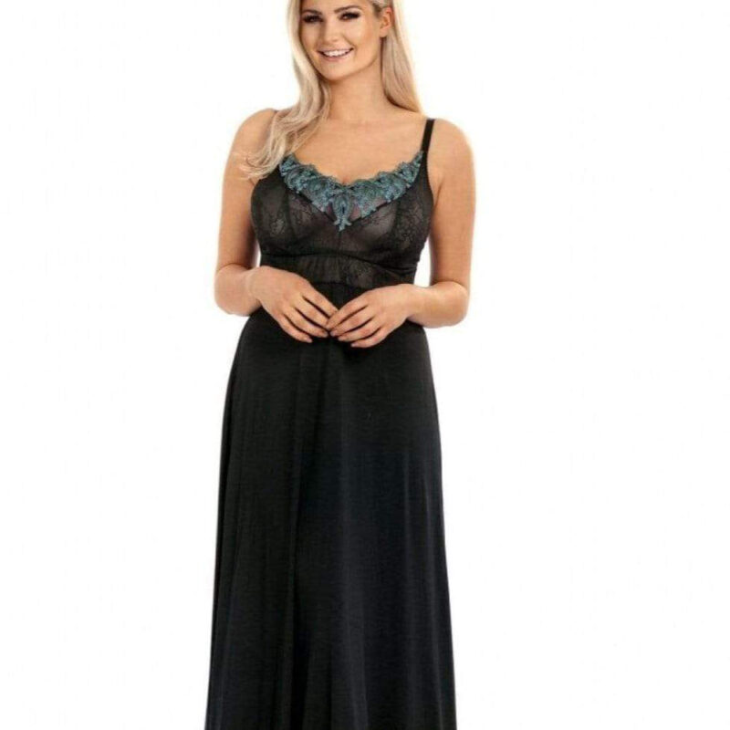 Babydoll Lungo Nero In Viscosa