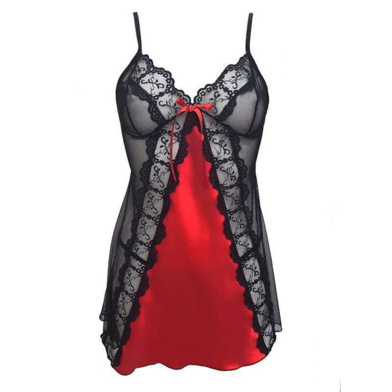 Babydoll In Raso Rosso - immagine 3