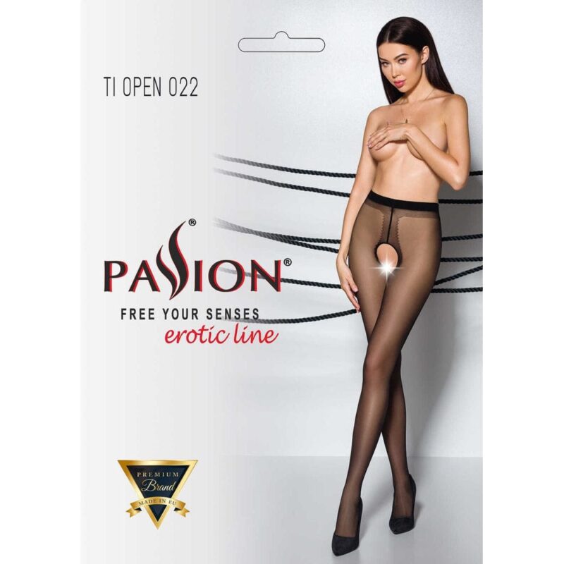 Tiopen 022 Collant Aperti 20 Den - Nero E Rosso