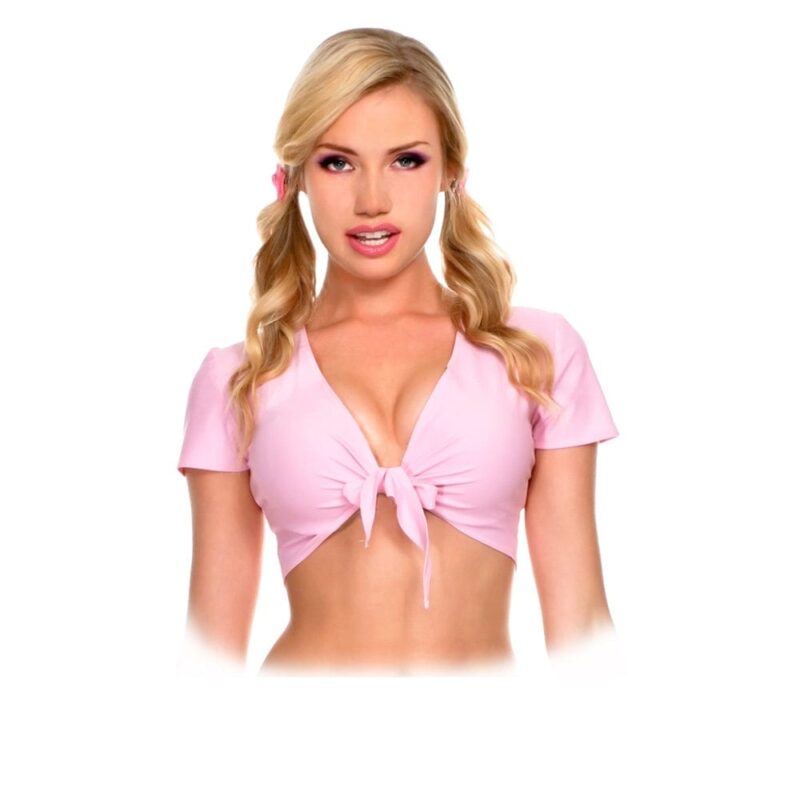 Top A Maniche Corte Con Chiusura A Fiocco - Ml25076Pnk