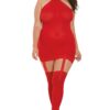 Bodystocking rosso pizzo taglia grande effetto guepiere sensualità femminile elegante sensuale raffinata seducente sofisticata