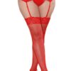 Calze a rete rosse taglia grande giarrettiere floreali sensuali eleganti femminili per occasioni speciali