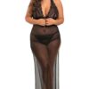 Camicia notte lunga taglia grande pizzo trasparente scollo profondo elegante femminile sensuale raffinata seducente