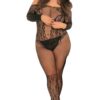 Bodystocking taglia grande rete pizzo aperto inguine glutei effetto body sensuale elegante raffinata seducente