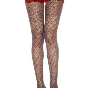 Collant nero nylon motivi geometrici eleganti trasparenti vita alta elasticizzati sensuale elegante raffinata seducente