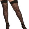 Calze autoreggenti nere a rete motivo leopardato taglia grande eleganti seducenti femminili raffinato design