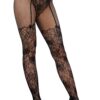 Collant pizzo rete vita alta stile culotte giarrettiere eleganti sensuali sofisticati sensuale elegante raffinata