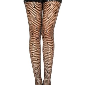 collant rete fine mini rombi nero nylon elastico trasparente sensuale sexy aderente resistente elegante moda sera party club