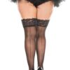 Calze nere taglie forti cuciture posteriori pizzo elegante giarrettiere sensualità sensuale raffinata seducente femminile