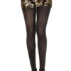 Collant semi opaco nero con strass brillanti per serate eleganti raffinato stile glamour femminile