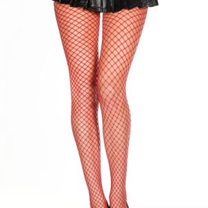collant rete rosso elegante sensuale italiana larga trasparente audace raffinata comodita elasticita nylon spandex morbidezza resistenza sexy versatile