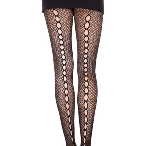 collant nero rete sexy elegante italiano trasparente sensualità aderente comfort nylon spandex morbido setoso valorizzante femminile apertura posteriore raffinato irresistibile