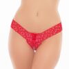 Perizoma rosso aperto pizzo floreale allacciatura frontale design seducente sensuale elegante raffinata femminile sofisticata
