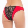 Mutandine Aperte Rosse Nero Pizzo Fiocchi Satinati Tessuto Elastico Seducente sensuale elegante raffinata femminile