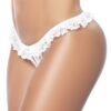 Mutandine aperte bianche pizzo volant fiocco design sensuale raffinato elegante raffinata seducente femminile sofisticata