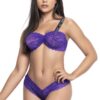completo pizzo viola reggiseno floreale spalline larghe nere stampate slip coordinato trasparente sensualità elegante femminile elasticizzato Mapalé