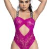 Body perizoma pizzo rosa spalline larghe elastiche design elegante seducente sensuale raffinata femminile sofisticata