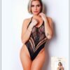 body nero pizzo trasparente effetto tanga scollo V schiena nuda elasticizzato sensuale elegante seducente invisibile sottoabiti lingerie aderente