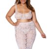 Set intimo pizzo bianco taglia grande reggiseno rete gonna lunga coordinata sensuale elegante raffinata