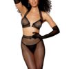 reggiseno pushup sexy donna set pezzi gonna lunga trasparente nera pizzo tulle microfibra elegante audace sensuale raffinato
