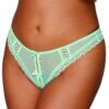 Perizoma aperto verde menta rete pois pizzo fiocchi allacciatura posteriore raffinato sensuale elegante raffinata