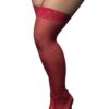 calze autoreggenti rosse nylon opache taglia grande finitura delicate pizzo giarrettiera silicone fascia antiscivolo morbide elastiche sexy eleganti resistenti