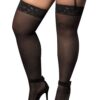Calze autoreggenti nylon nero taglia grande fascia pizzo giarrettiere eleganti femminili sensuale elegante raffinata