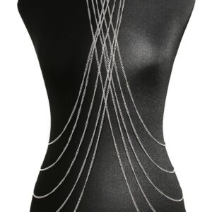 girocollo tre anelli argentato minimalista intrecciati catene metallo lucido elegante sexy raffinato femminile confortevole regolabile audace moderno