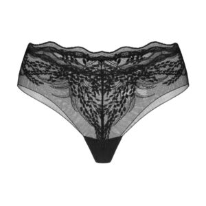 Perisia culotte nera pizzo floreale trasparente design elegante raffinato femminile sensuale raffinata seducente sofisticata