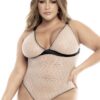 Body taglia grande elegante trasparente pizzo nero spalline regolabili femminile raffinato sensuale raffinata seducente
