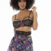 sottoveste convertibile nero pizzo floreale stampa reggiseno spalline regolabili reggicalze coordinato perizoma gonna rimovibile sensuale elegante elasticizzato femminile