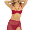 completo intimo sexy rosso reggiseno gonnellino perizoma pizzo italiano raffinato elegante sensuale morbido confortevole ricamato rifinito madeinitaly esclusivo