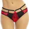 culotte sgambata rosso nero REN1171RED elegante sensuale seducente femminilità pizzo raso setoso trasparenza rifinita audace confortevole invisibile