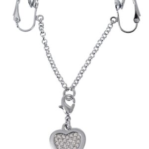 gioiello intimo metallo cromato argento pendente cuore strass chiusure labiali lunghezza127mm catena50mm materiale acrilico brillante sensuale elegante raffinato femminile sexy
