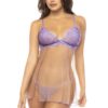 babydoll lavanda carne Verona pizzo tulle trasparente spalline regolabili spacchi laterali silhouette ampia comoda sexy sensuale perizoma coordinato