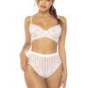 Set lingerie bianco pizzo floreale reggiseno ferretti slip vita alta elegante raffinato sensuale raffinata