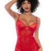Babydoll rosso pizzo trasparente ferretto perizoma coordinato elegante sensuale raffinata seducente femminile sofisticata lussuosa