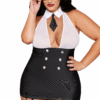 Costume taglie forti donna daffari due pezzi gonna reggicalze occhiali sensuale elegante raffinata seducente