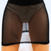 Gonna nera corta in rete trasparente vita alta fascia elastica stile sensuale elegante moderna