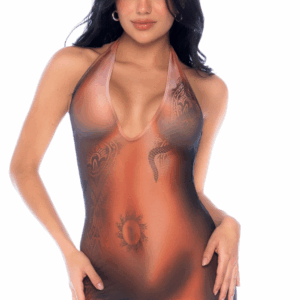 Vestaglia trasparente effetto tatuaggio sensuale design tribale moderno elegante raffinata seducente femminile sofisticata lussuosa