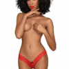 perizoma rosso pizzo floreale sensuale elegante raffinato scollaturaV nodo raso nero elastico aderente comfort leggerezza sensualità italiana seducente