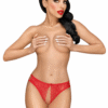 mutandine aperte rosse pizzo floreale morbide elastiche sensuali sexy provocanti romantiche seducenti trasparenti traspiranti elasticità poliammide elastan schiena scoperta