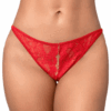 Perizoma rosso in pizzo con catene design audace raffinato sensualità esclusiva femminile elegante sexy