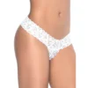 Perizoma brasiliano aperto bianco pizzo floreale fascia elastica elegante sensuale raffinata seducente femminile sofisticata