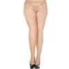 Collant rete color carne taglie forti effetto reggicalze elegante femminile design sofisticato morbido confortevole